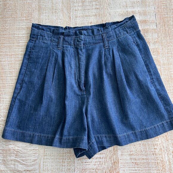 J. Crew Womens Denim Blue Jean Paper Bag Santa Ana High Waisted Shorts Size 6 - Picture 1 of 11